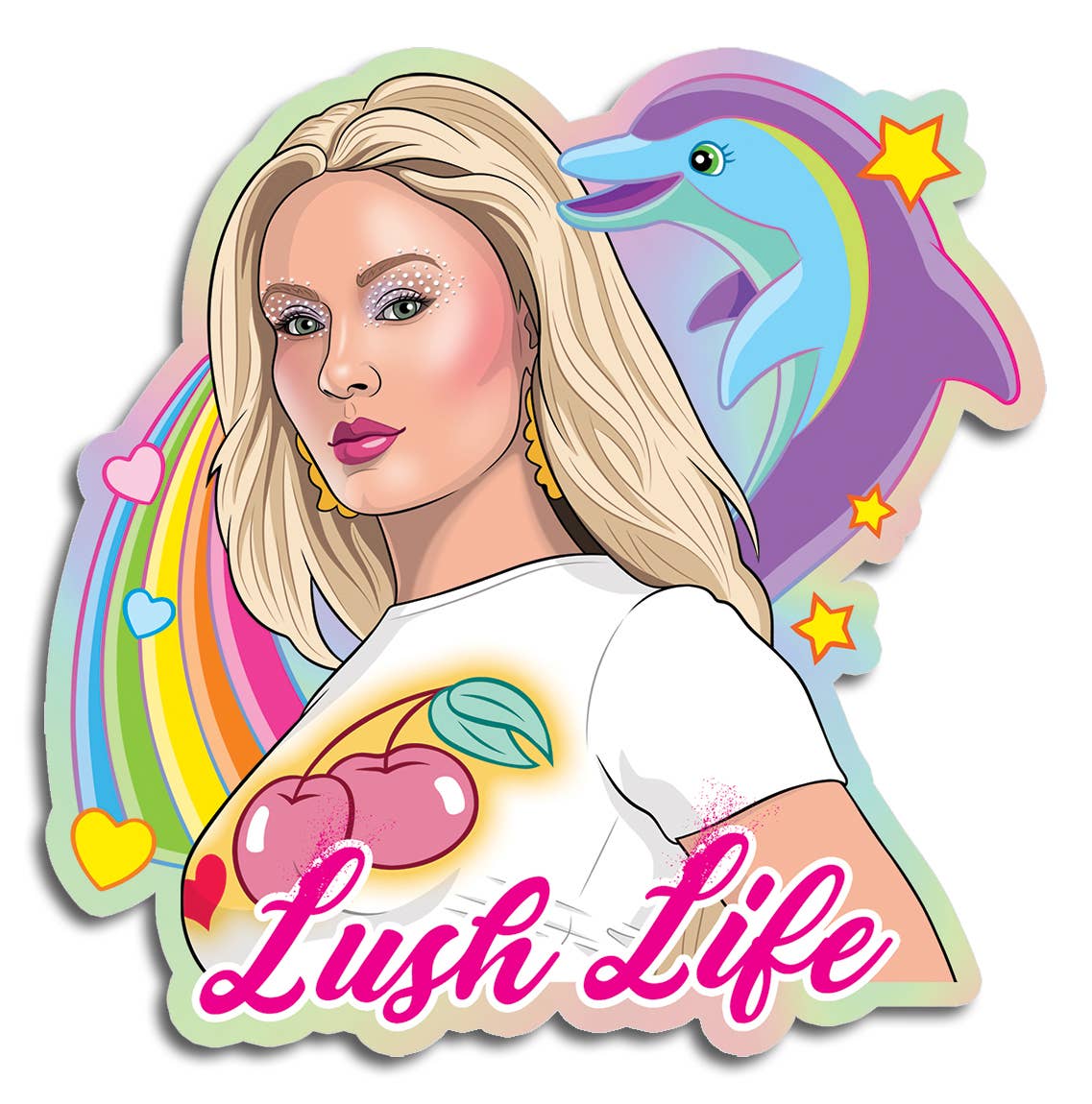 Zara Lush Life Holographic Die Cut Sticker