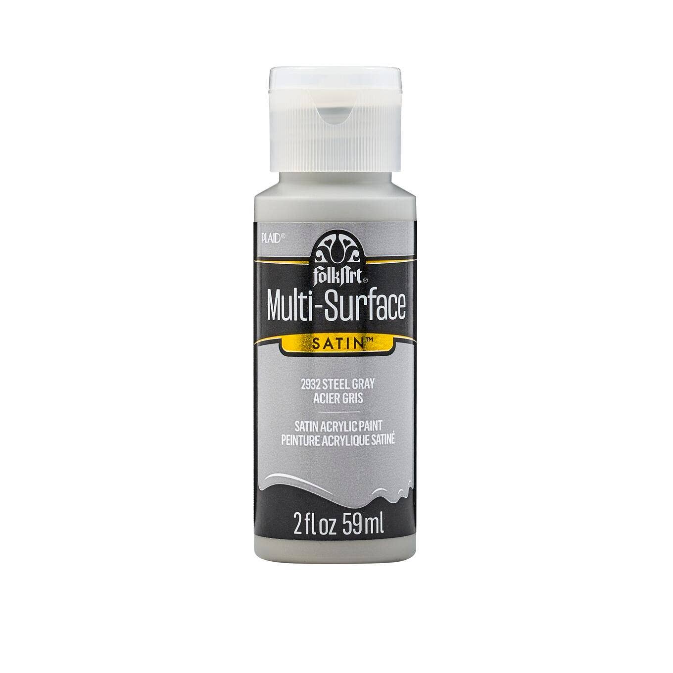 FolkArt ® Multi-Surface Satin Acrylic Paint - 2 oz: Steel Gray