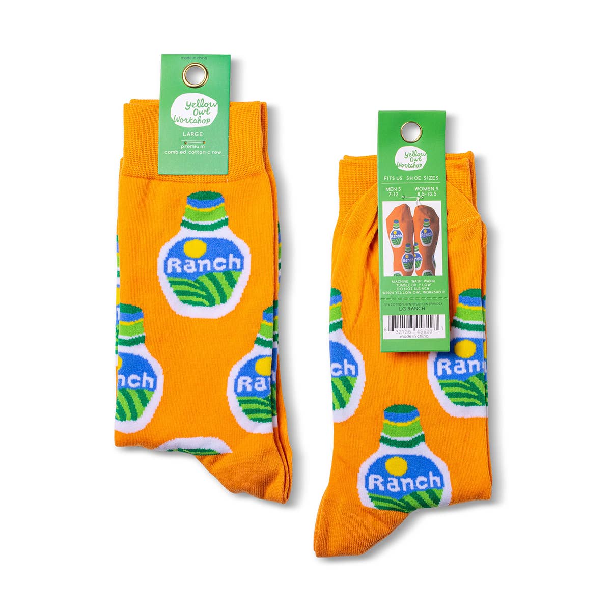 Ranch Crew Socks | Foodie Novelty Socks | Large
