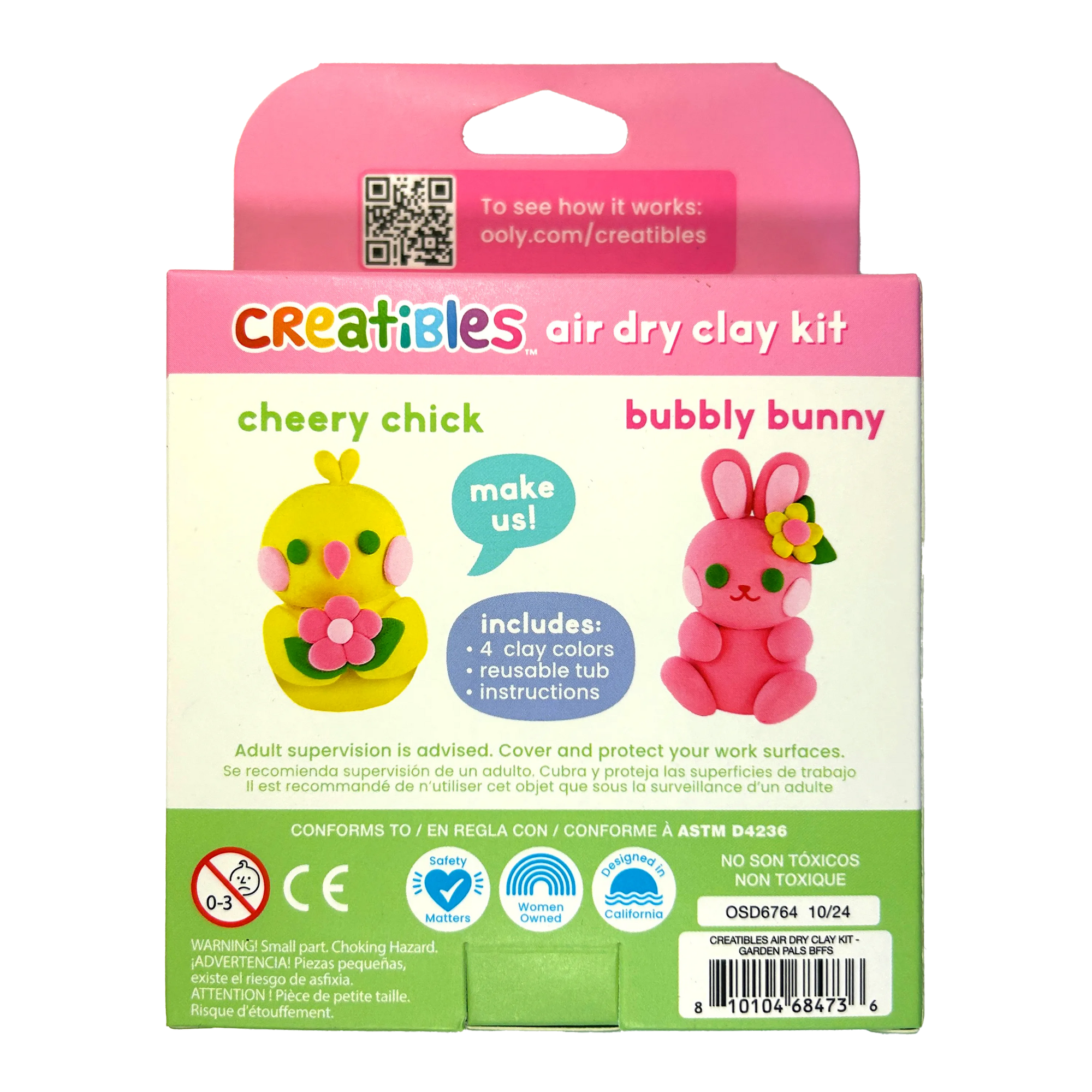 Creatibles: Air Dry Clay BFFs Kit - Garden Pals (Set of 4 Co
