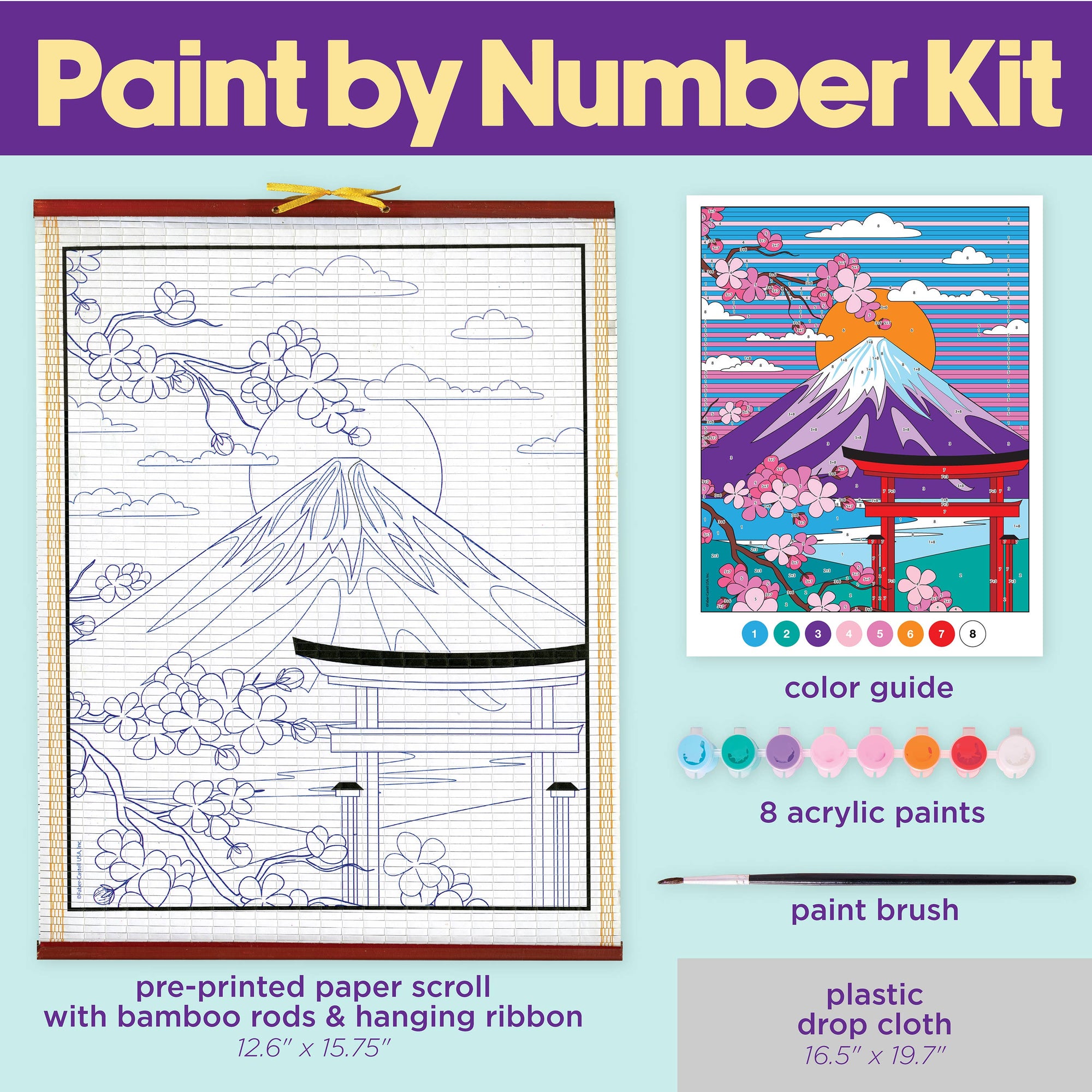 Paper Scroll Painting Kit for Kids - Mount Fuji