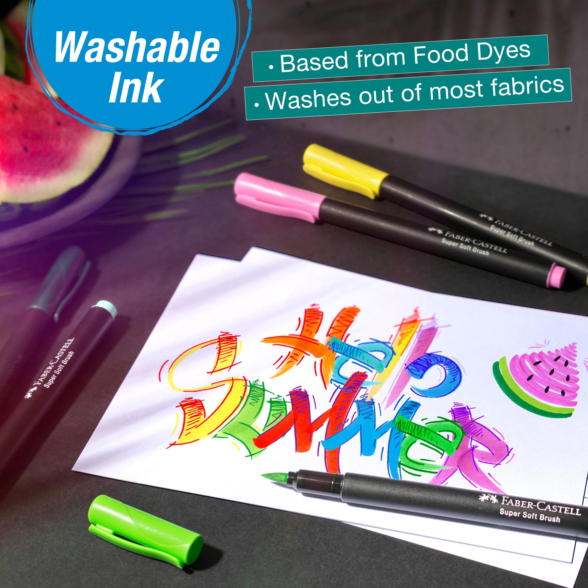 Black Edition Felt Tip Brush Pens Markers 10 Ct Box