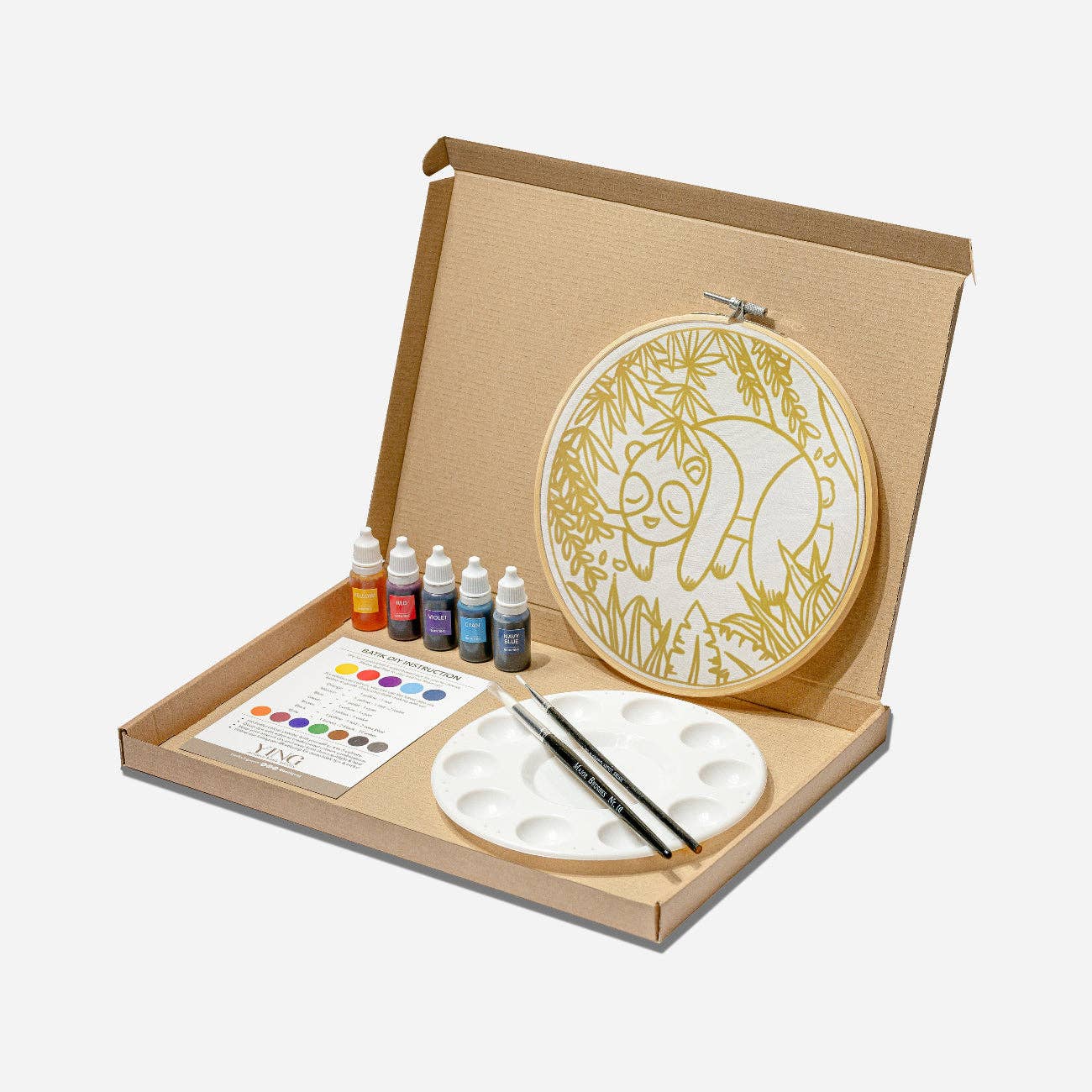 Sleepy Panda | Batik Craft Kit | Hand-Waxed DIY Art Kit UK: Batik Kit