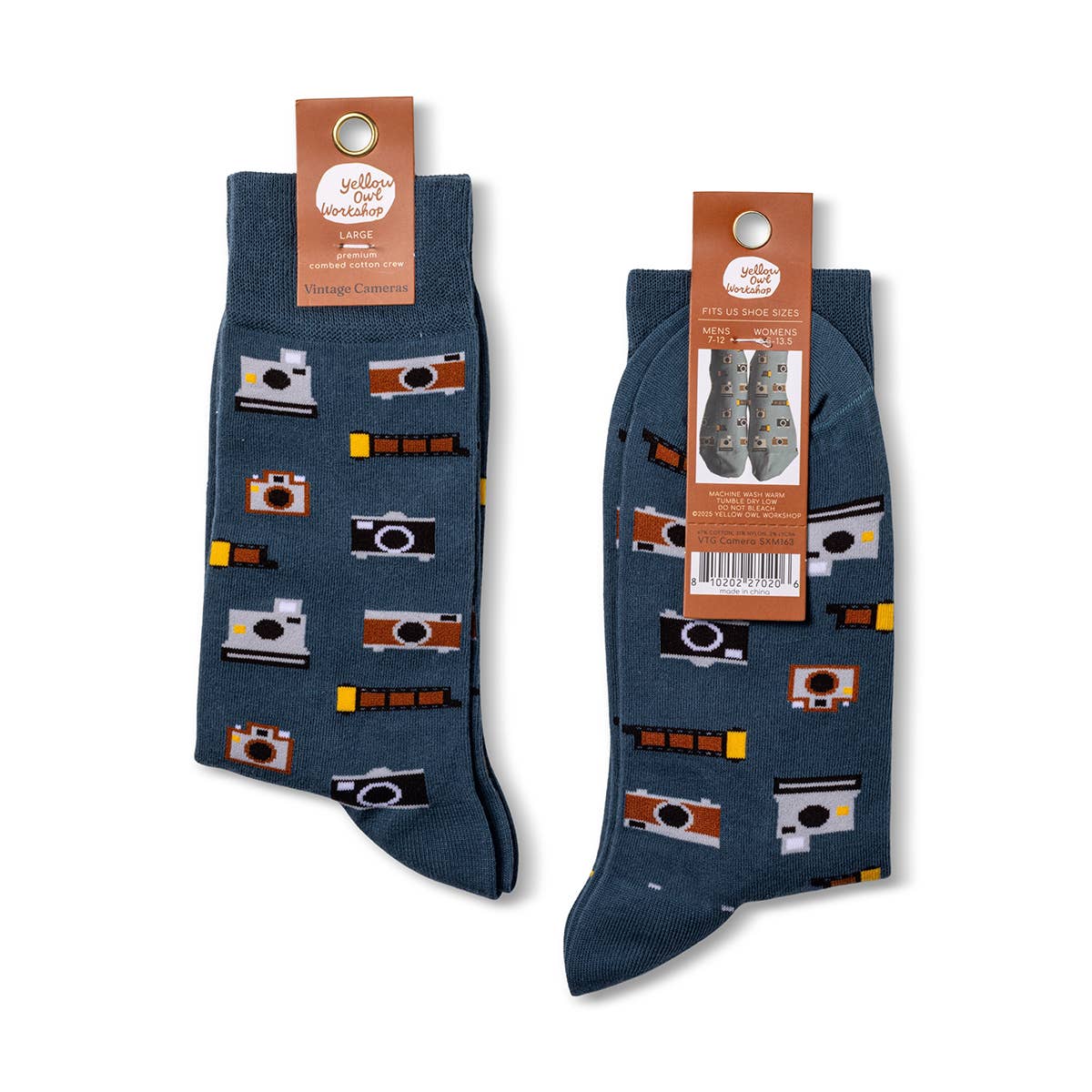 Vintage Camera Crew Socks | Photographer Gift | Large