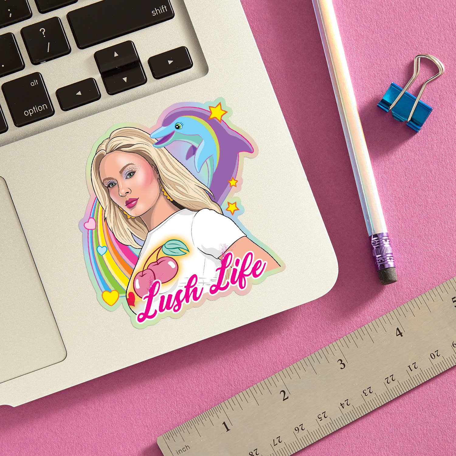 Zara Lush Life Holographic Die Cut Sticker