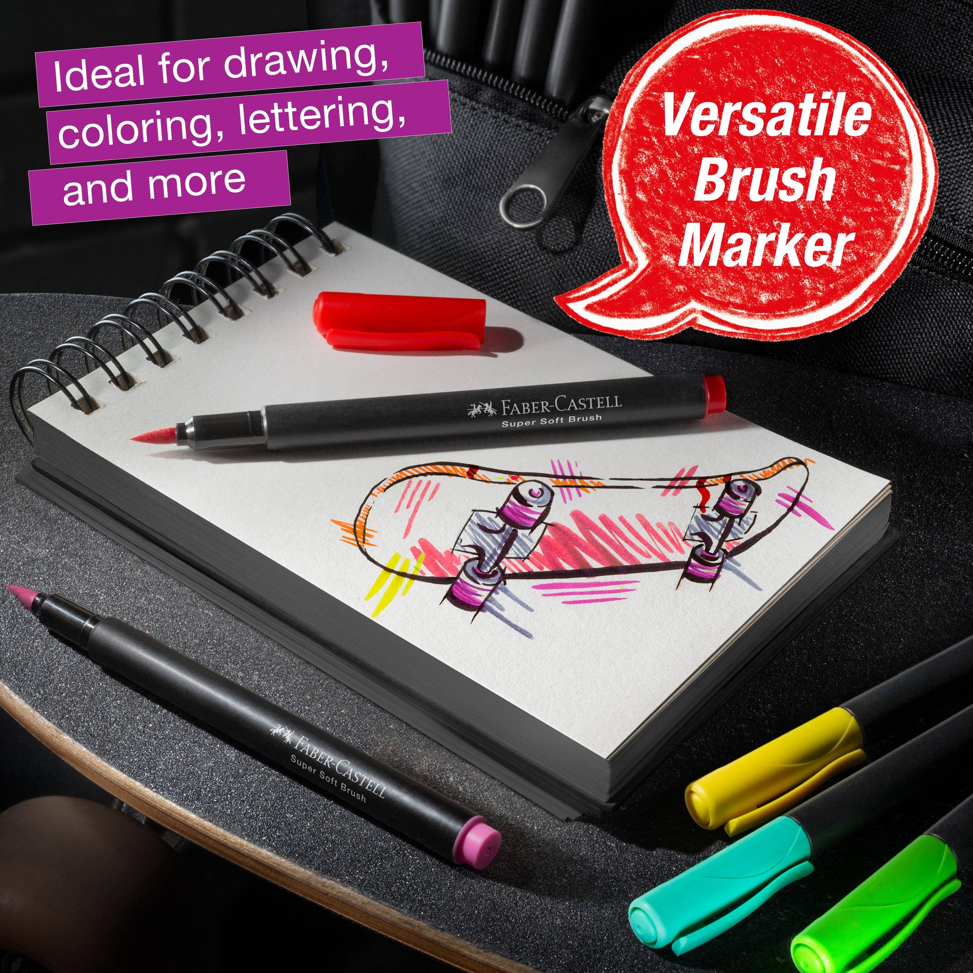 Black Edition Felt Tip Brush Pens Markers 10 Ct Box