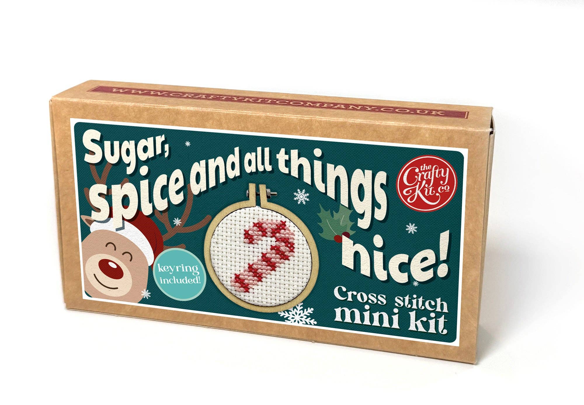 Candy Cane Mini Matchbox Christmas Cross Stitch Kit