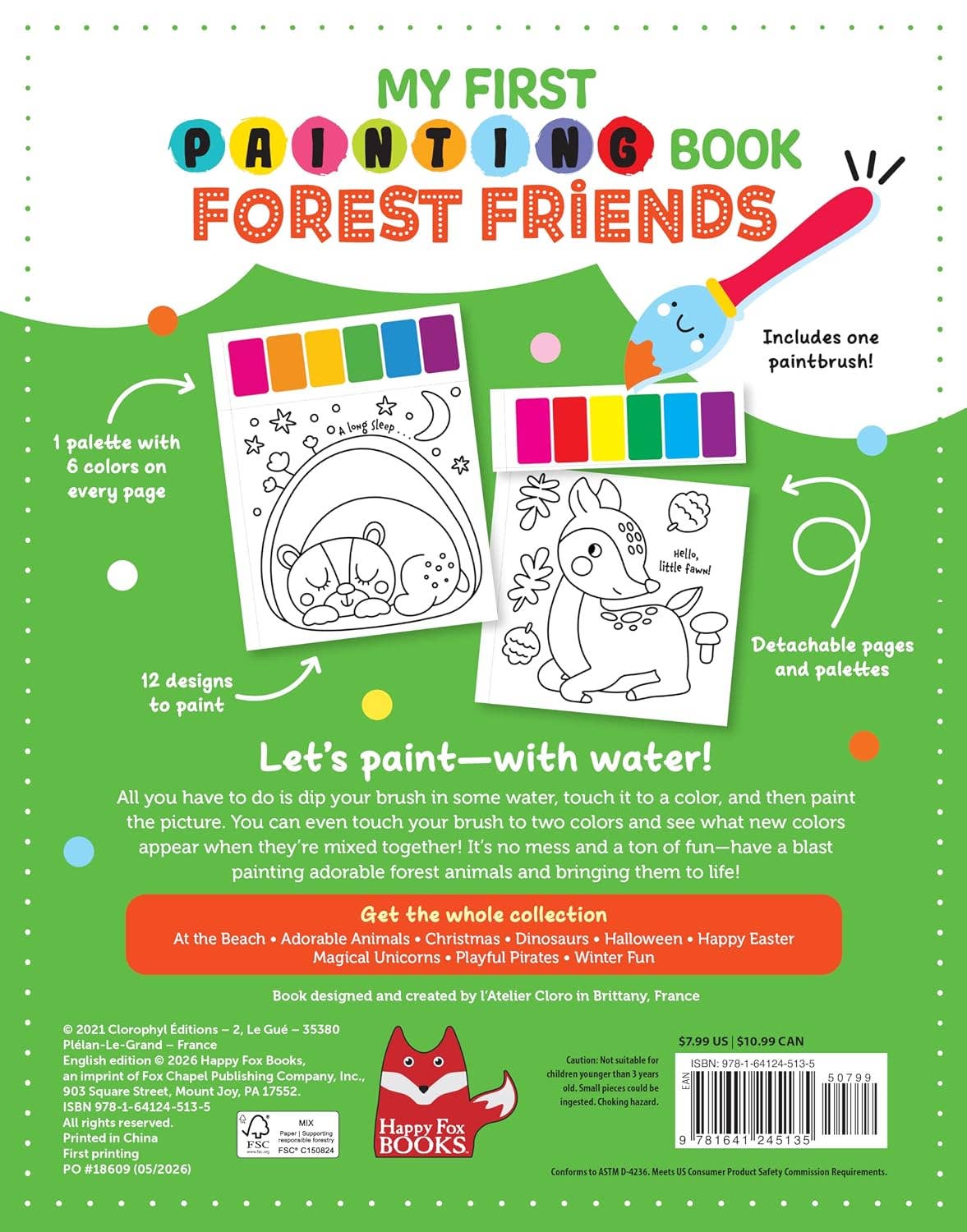 My First Painting Book: Forest Friends - Includes Paintbrush