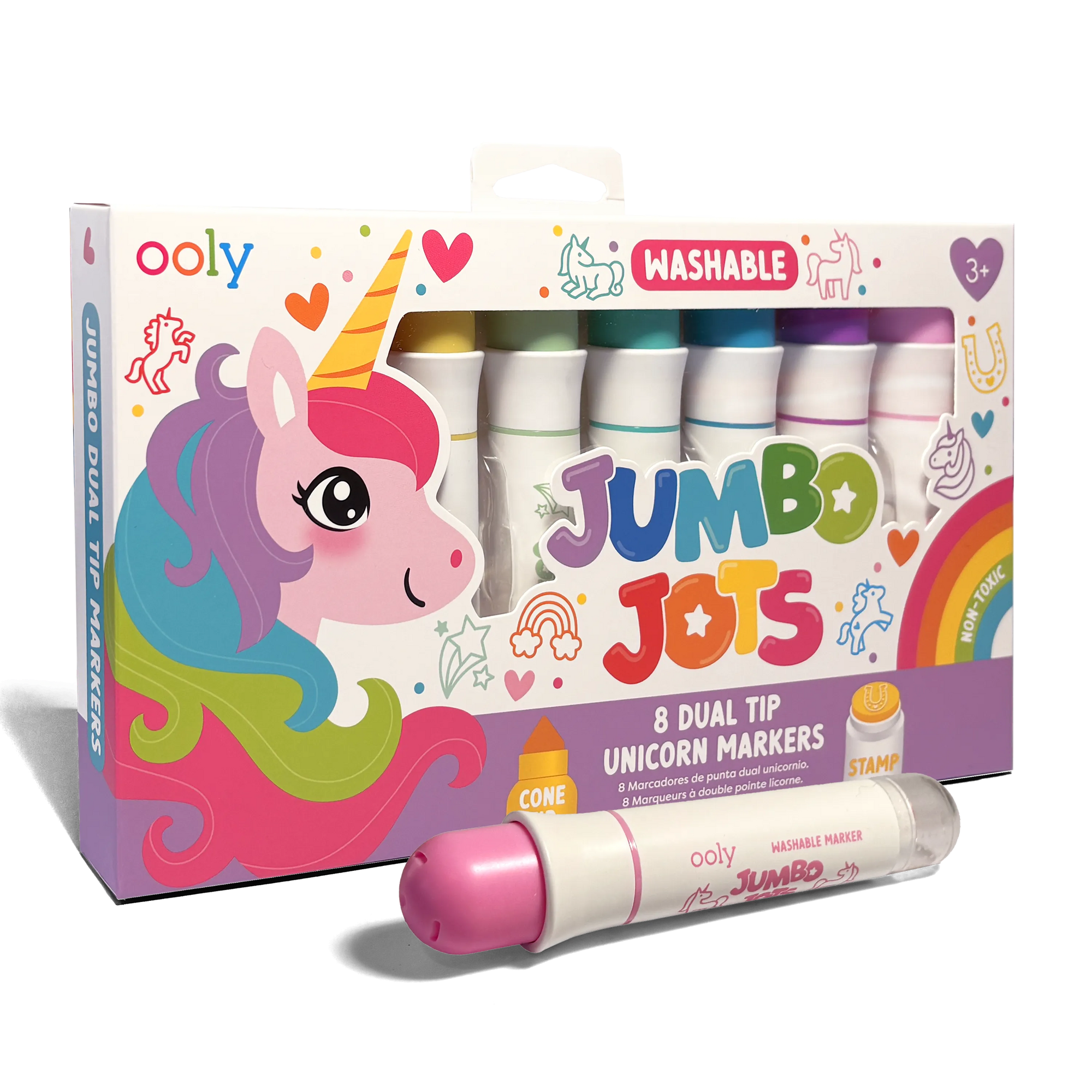 Jumbo Jots Dual Tip Unicorn Markers - Set of 8