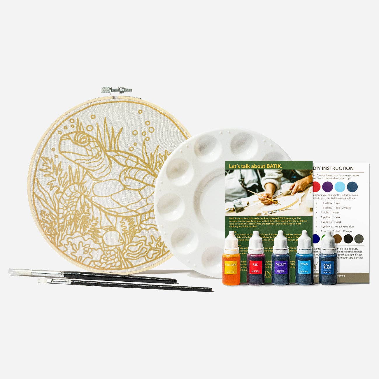 Oh My Turtle! | Batik Craft Kit | Hand-Waxed DIY Art Kit UK: Batik Diy Kit