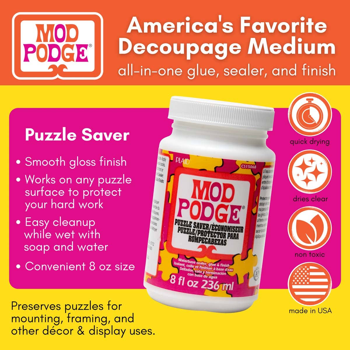Puzzle Saver Mod Podge Gloss 8oz