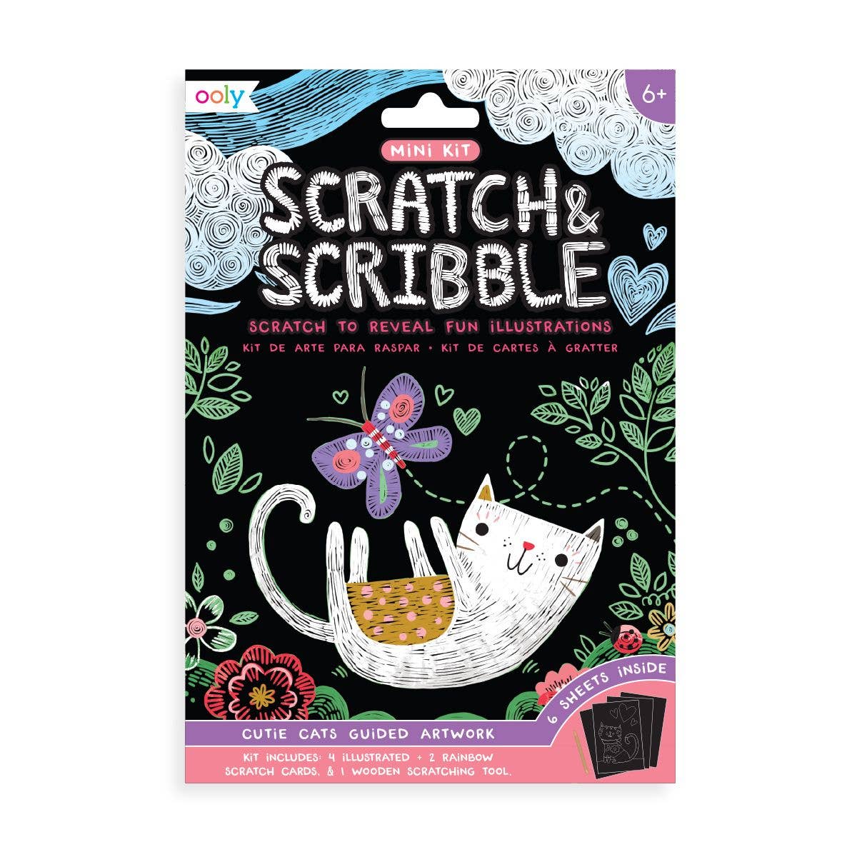 Scratch &amp; Scribble: Mini Kit - Cutie Cats (7 PC Set)
