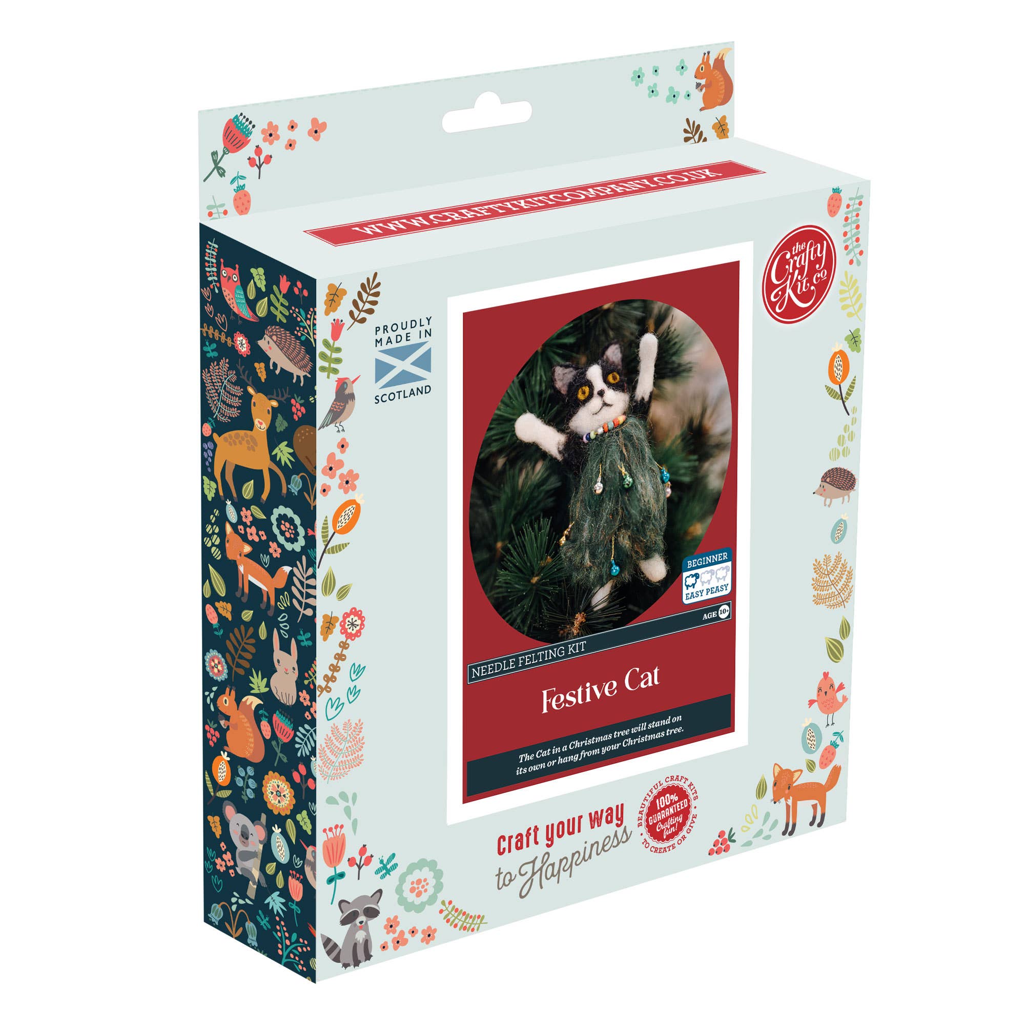 Festive Cat Needle Felting Kit