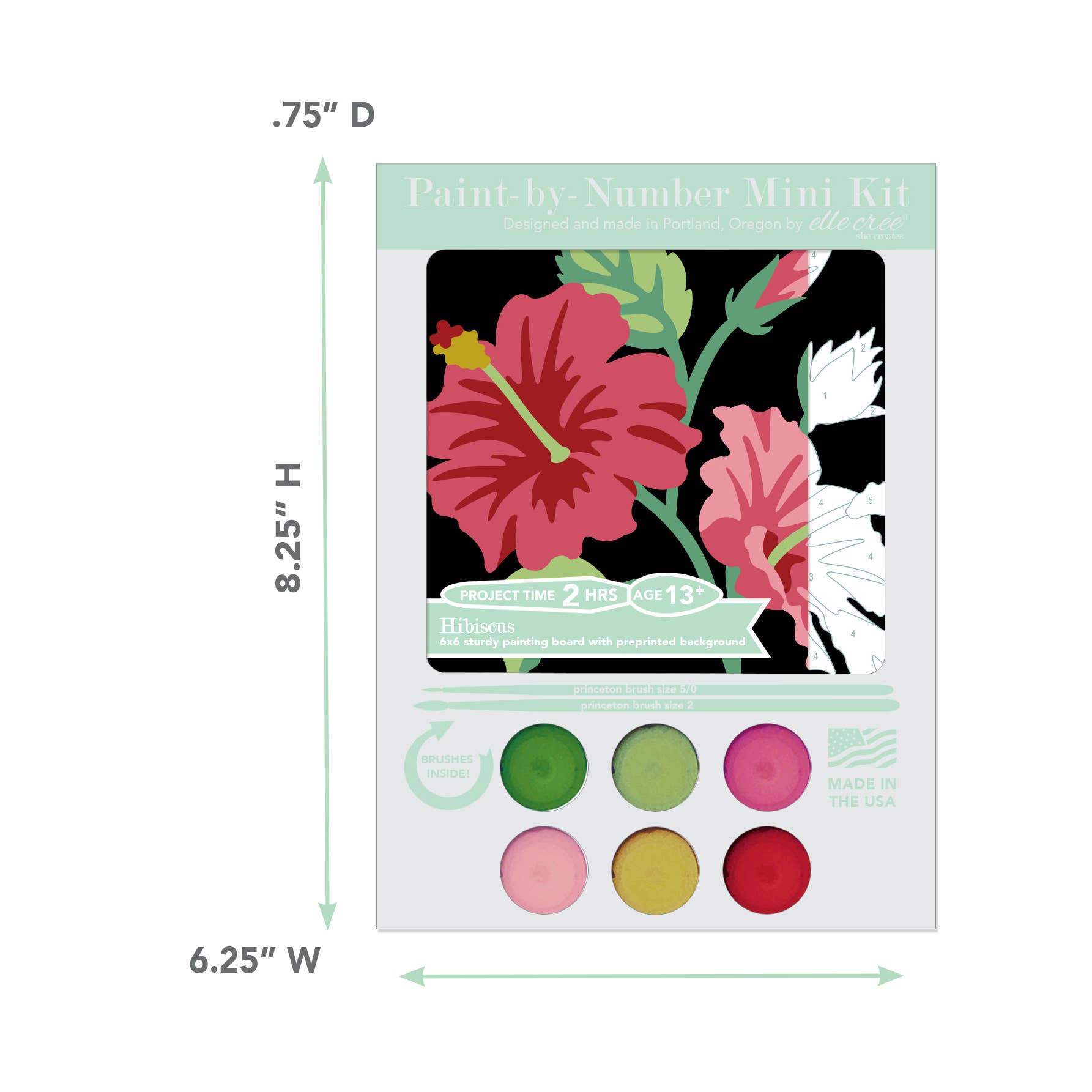 Hibiscus MINI Paint-by-Number Kit