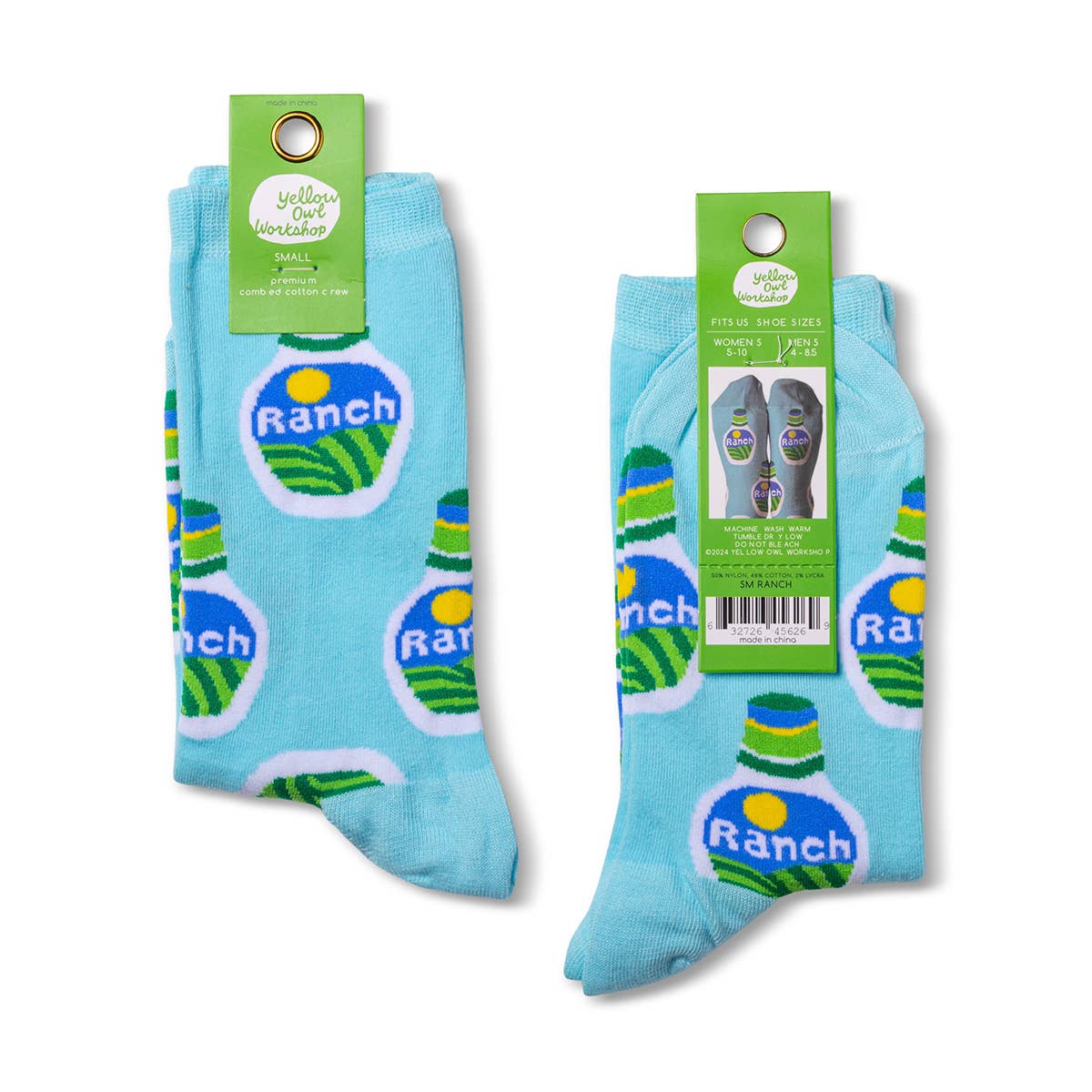 Ranch Crew Socks | Ranch Dressing Foodie Gift | Small
