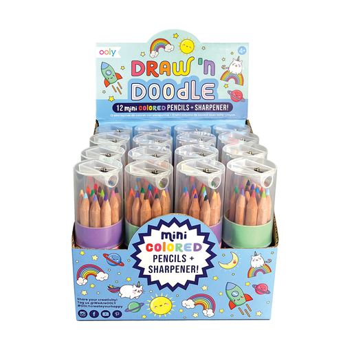Draw 'n Doodle: Mini Colored Pencils + Sharpener (Display of: NAVY