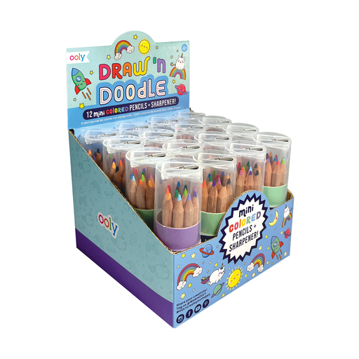 Draw 'n Doodle: Mini Colored Pencils + Sharpener (Display of: NAVY
