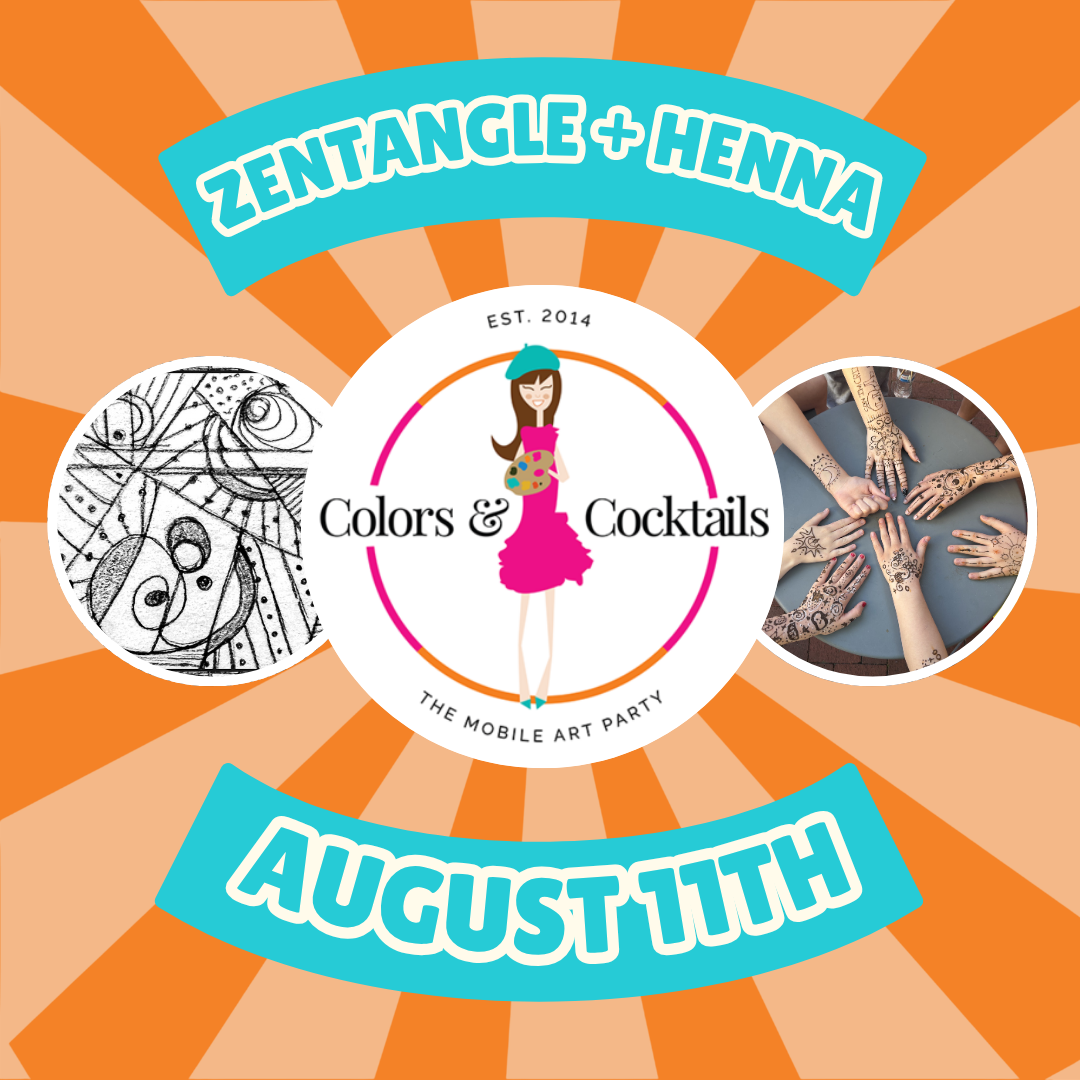 Tue. 8/11: Zentangle + Henna @ Colors &amp; Cocktails Art Camp Day 2!