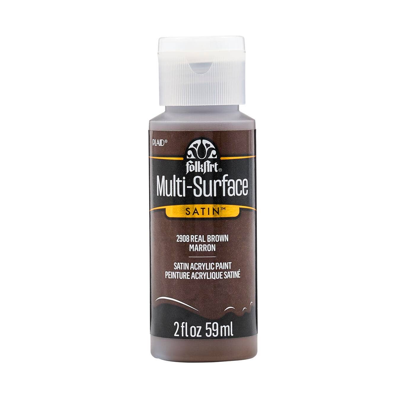 FolkArt ® Multi-Surface Satin Acrylic Paint - 2 oz: Real Brown
