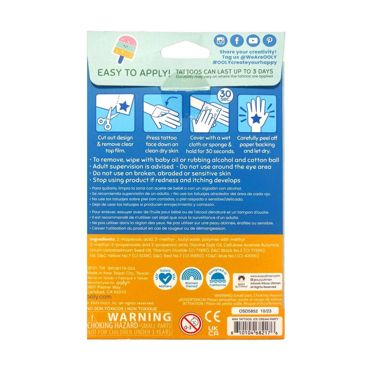 Tattoo Palooza x Suzy: Mini Temporary Tattoos - Ice Cream Pa