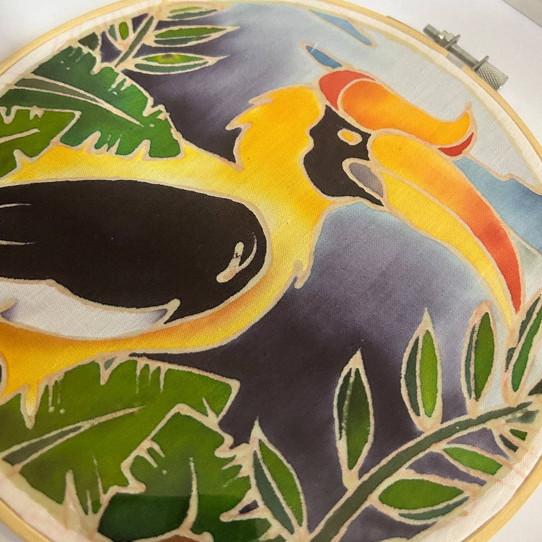 Rhinoceros Hornbill | Batik Craft Kit | Hand-Waxed DIY Art Kit UK: Batik Kit