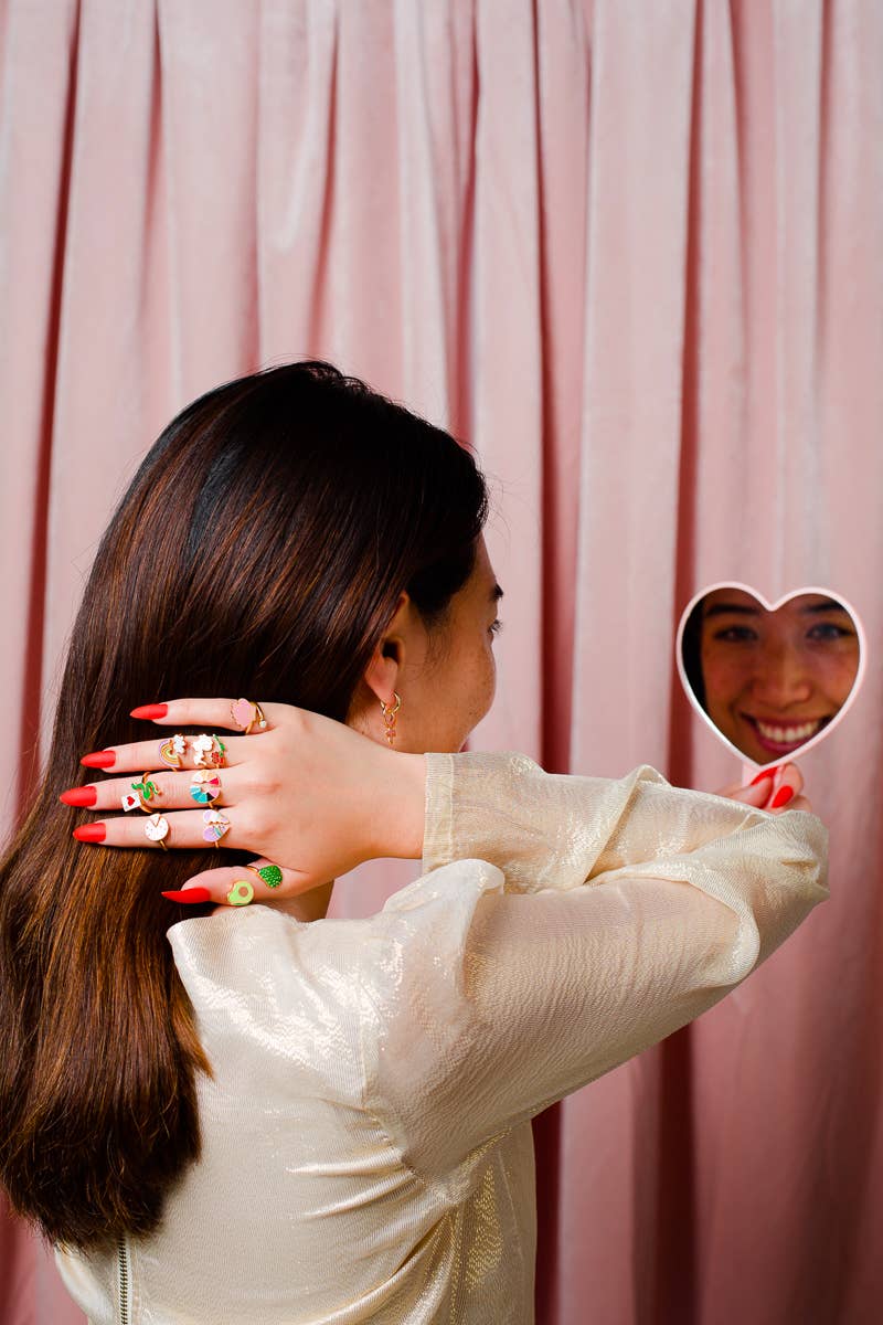 Color Wheel Adjustable Gold Ring | Art Jewelry