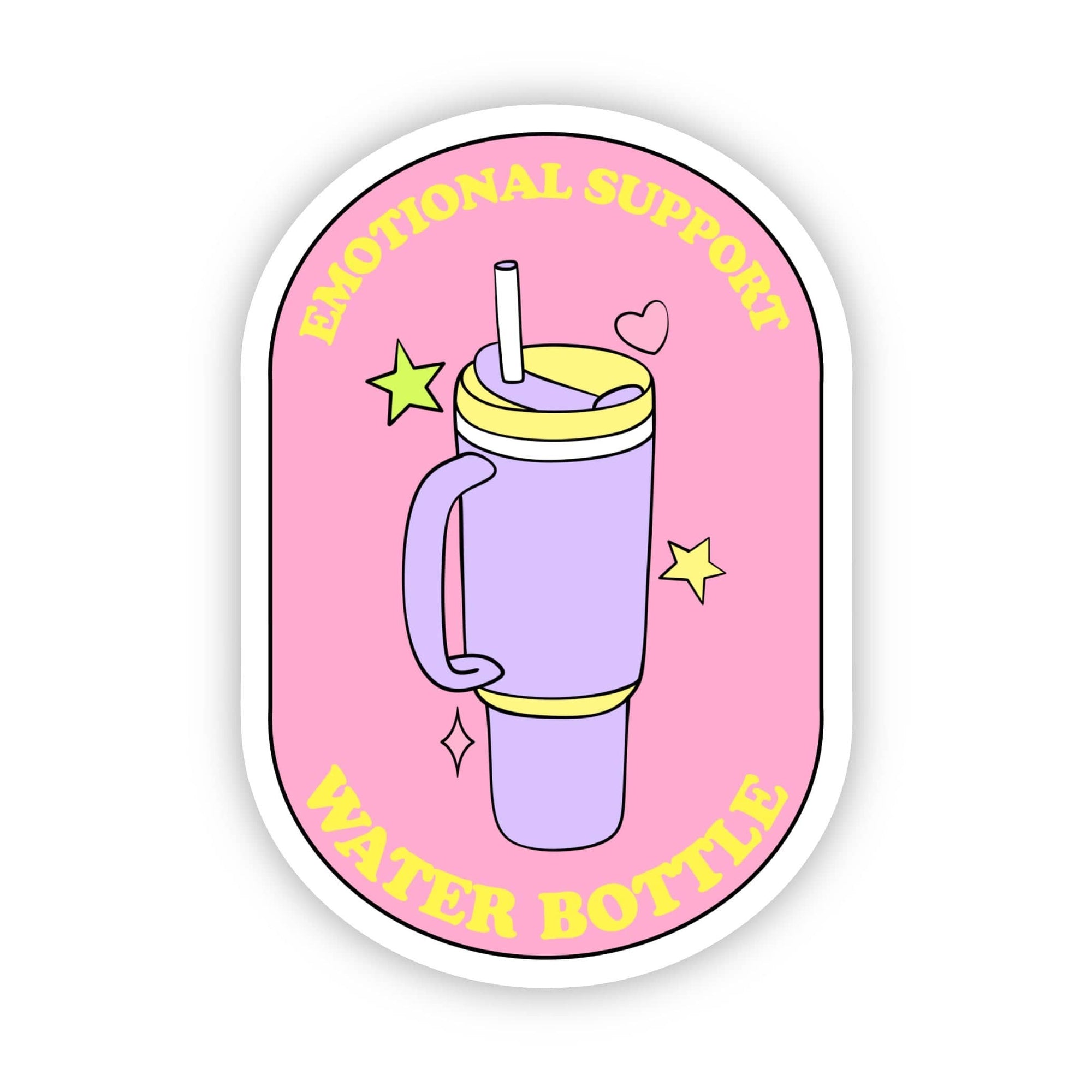 Emotional support water bottle sticker (pink)