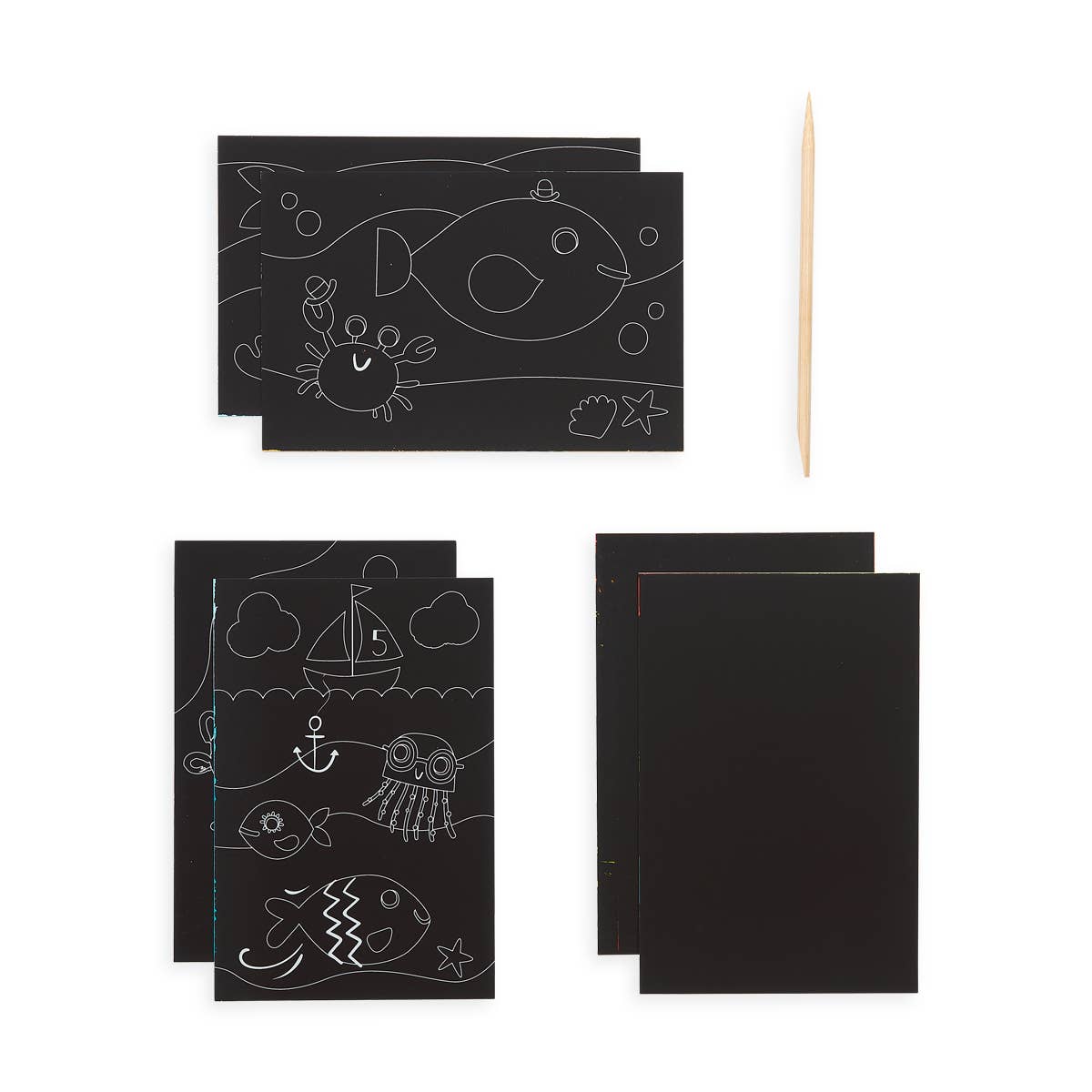 Scratch &amp; Scribble: Mini Kit - Friendly Fish (7 PC Set)