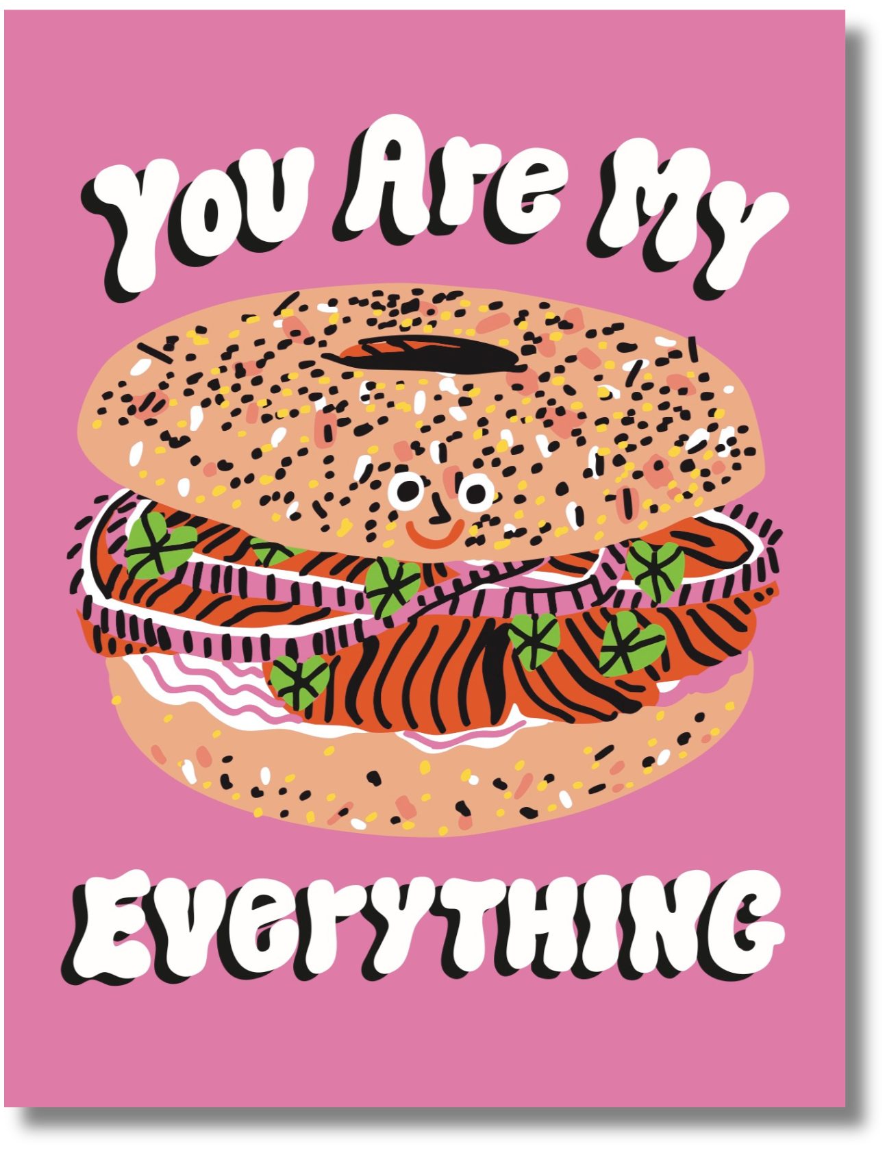 You Are My Everything Bagel Valentine's Day Love Card