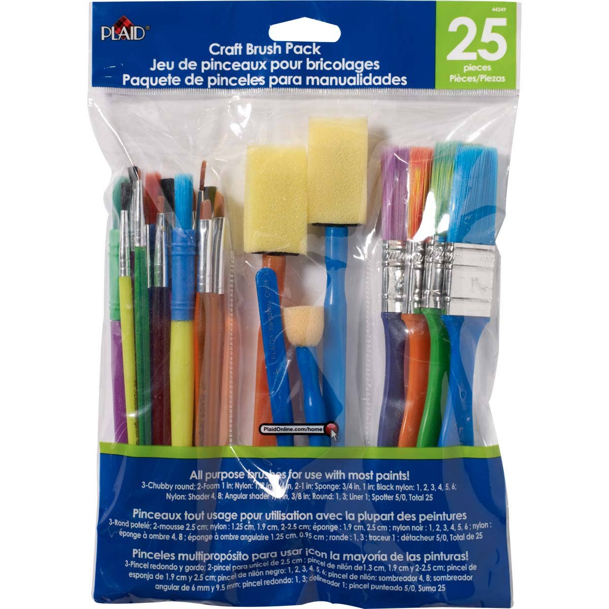 Craft Brush Pack Brush Set: 25 Pieces