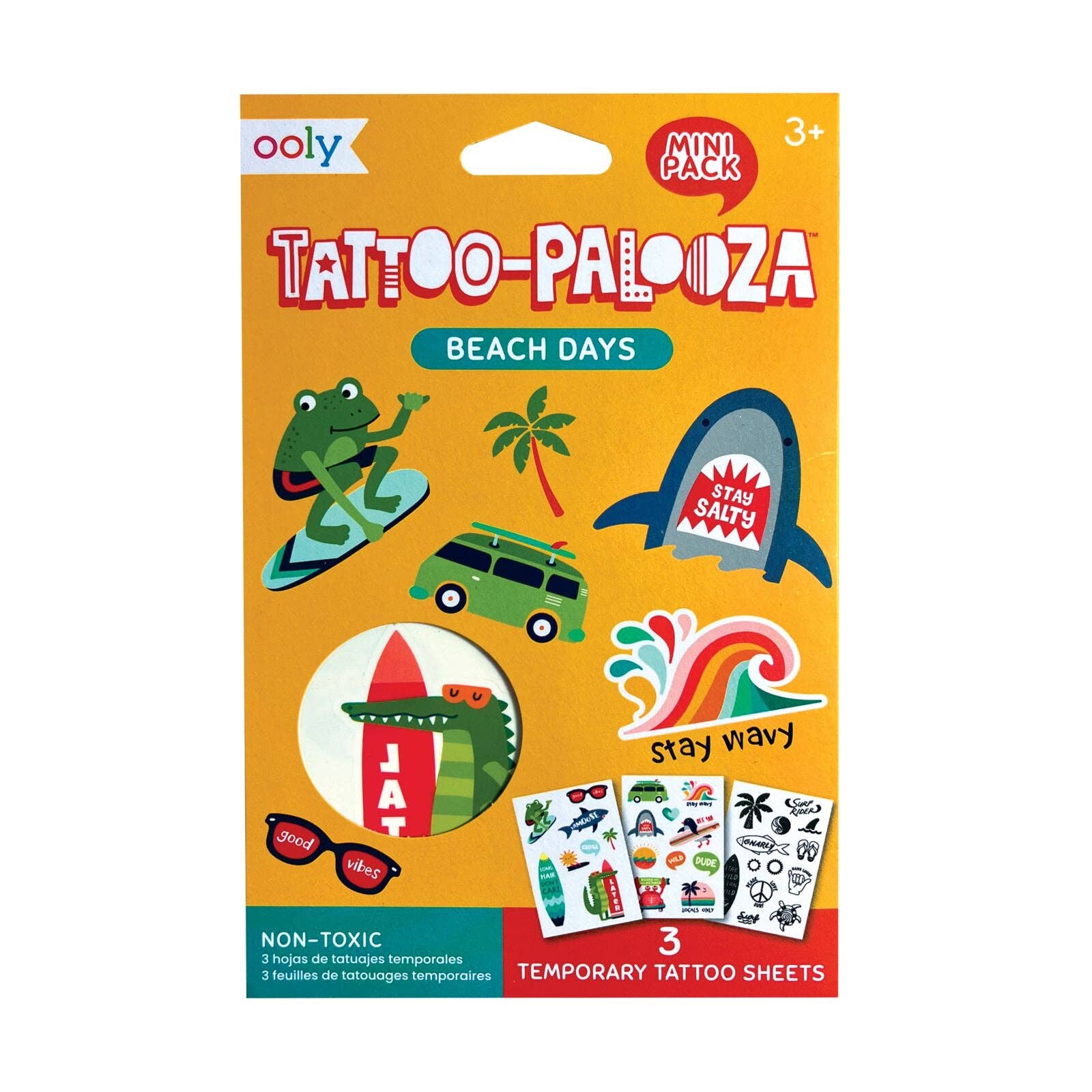 Tattoo Palooza: Mini Temporary Tattoos - Beach Days (3 Sheet
