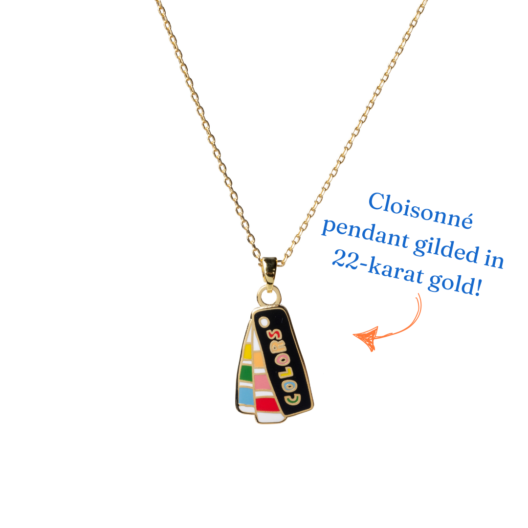 Color Swatch Book Pendant Necklace | Gold Artist Gift