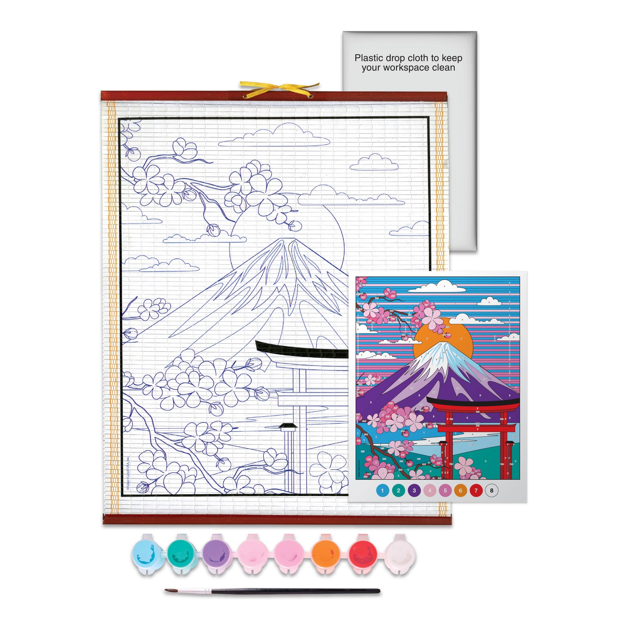 Paper Scroll Painting Kit for Kids - Mount Fuji