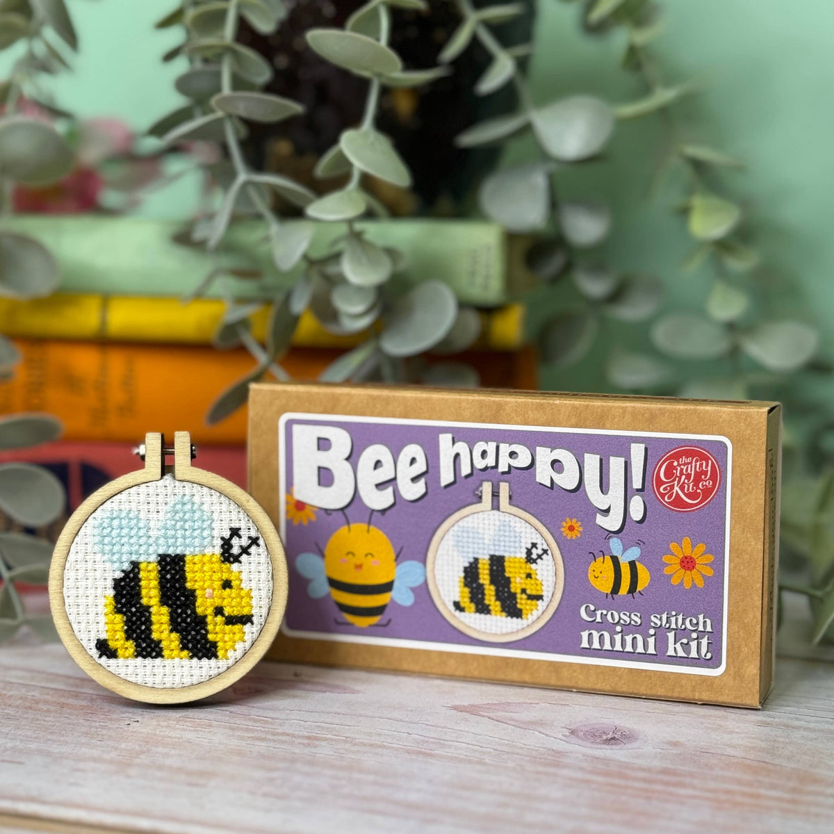 &#39;Bee Happy!&#39; Mini Matchbox Cross Stitch Kit