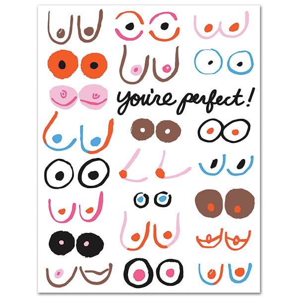 You're Perfect Boobs Blank Card