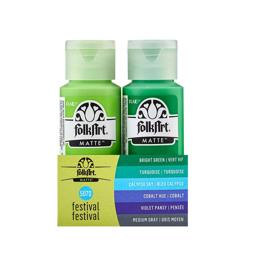 Matte Acrylic Paint Set of 12 Colors: Festival