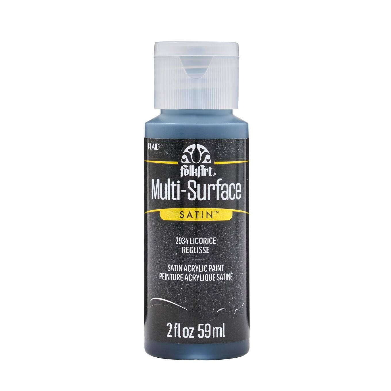 FolkArt ® Multi-Surface Satin Acrylic Paint - 2 oz: Licorice