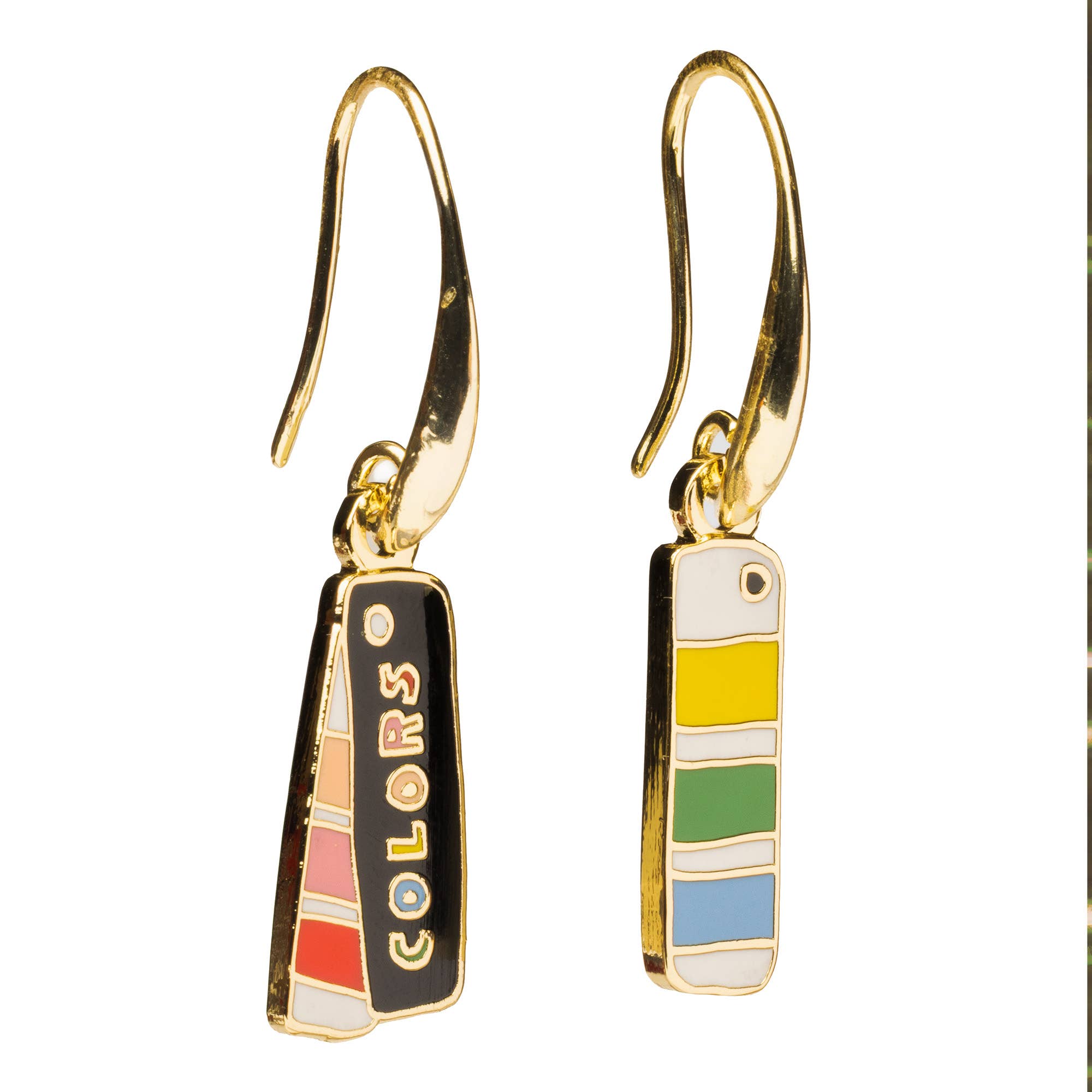 Color Swatch Book Drop Earrings | Artist Gold Jewelry Gift