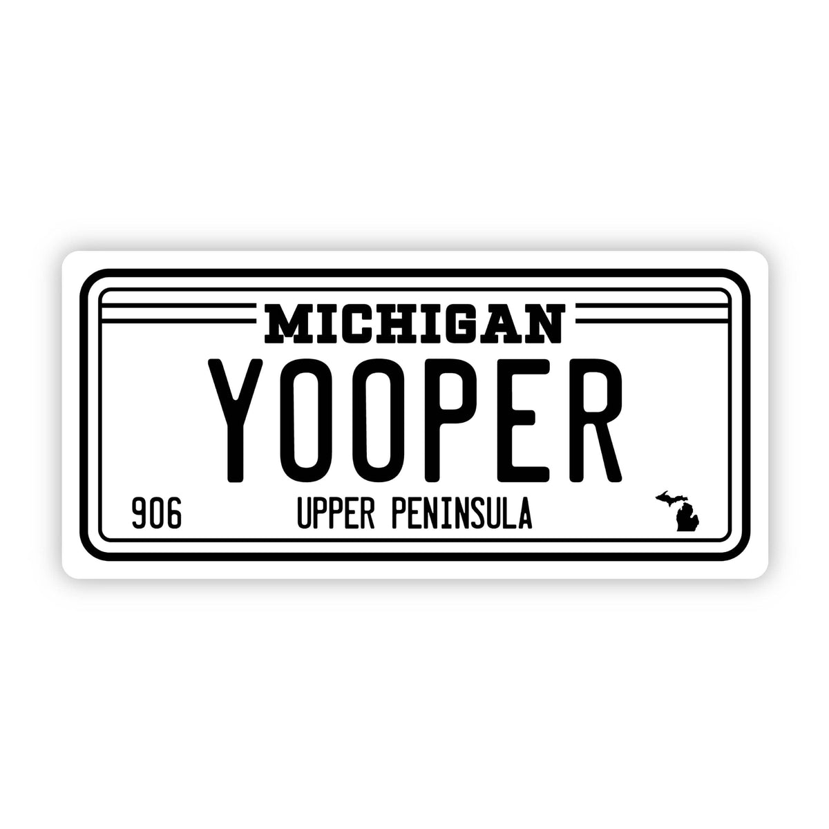 Yooper Michigan 906 License Plate Sticker