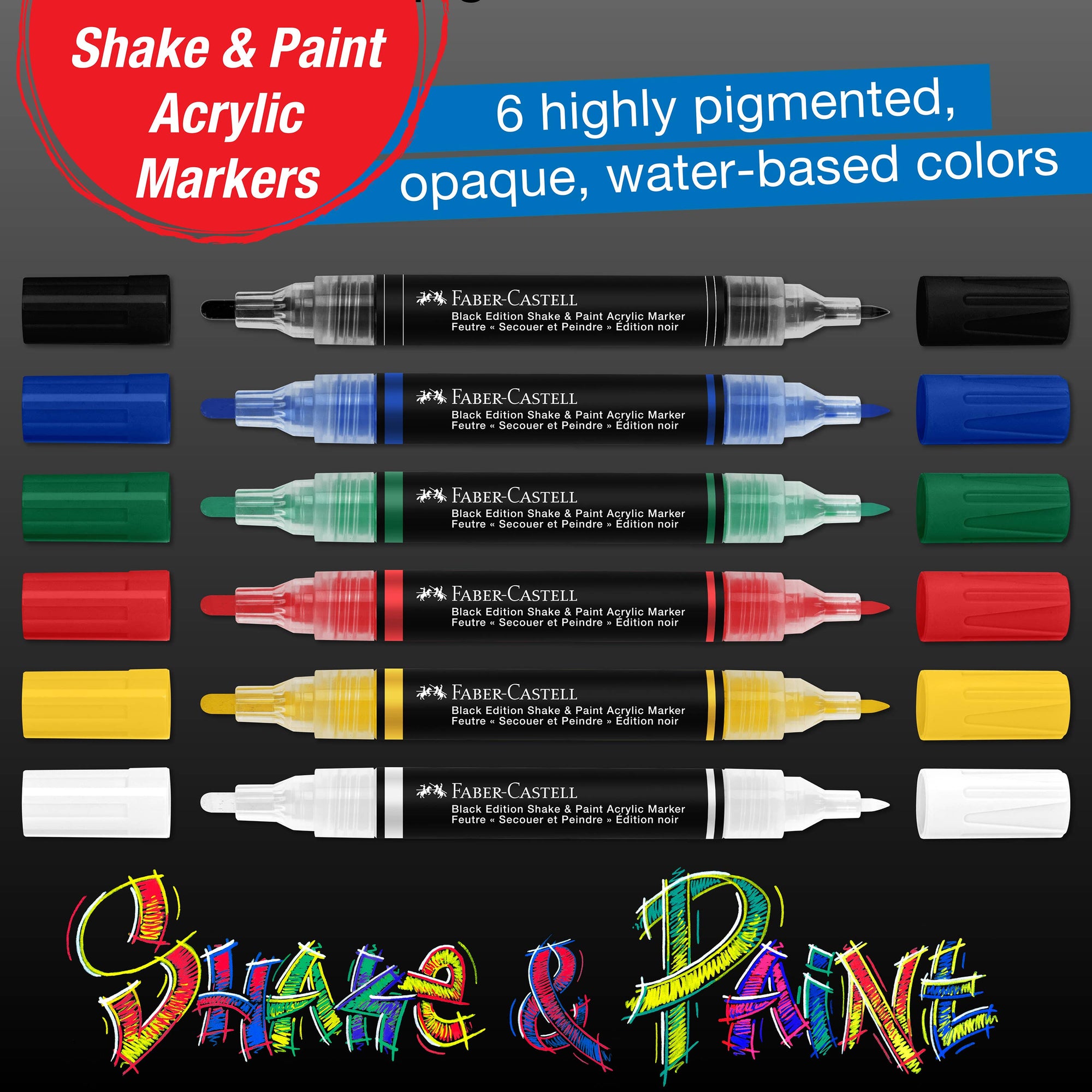 Shake &amp; Paint Acrylic Markers 6 Ct Classic Colors