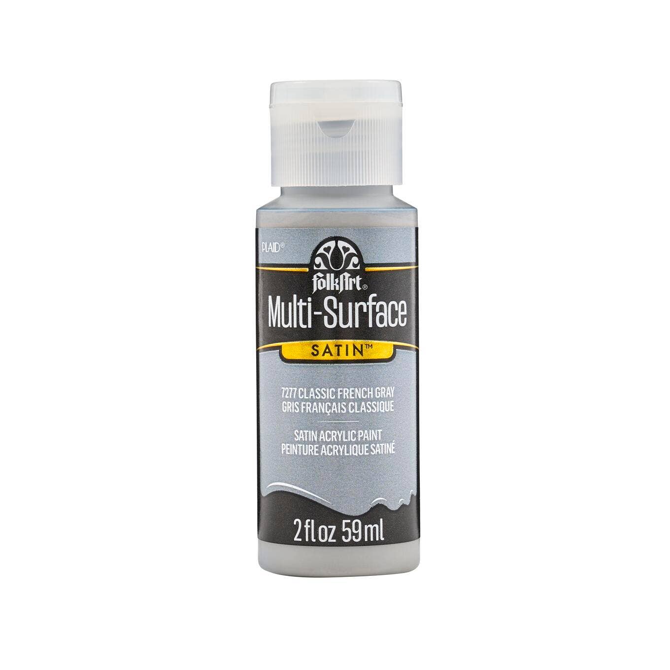 FolkArt ® Multi-Surface Satin Acrylic Paint - 2 oz: Classic French Gray