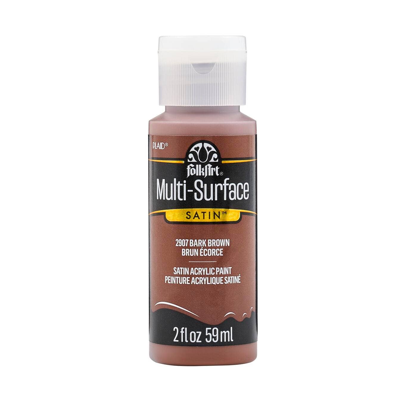 FolkArt ® Multi-Surface Satin Acrylic Paint - 2 oz: Bark Brown