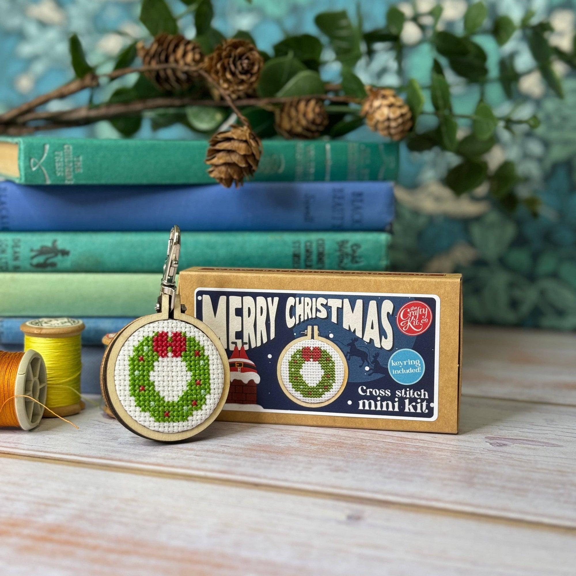 Wreath Mini Matchbox Christmas Cross Stitch Kit