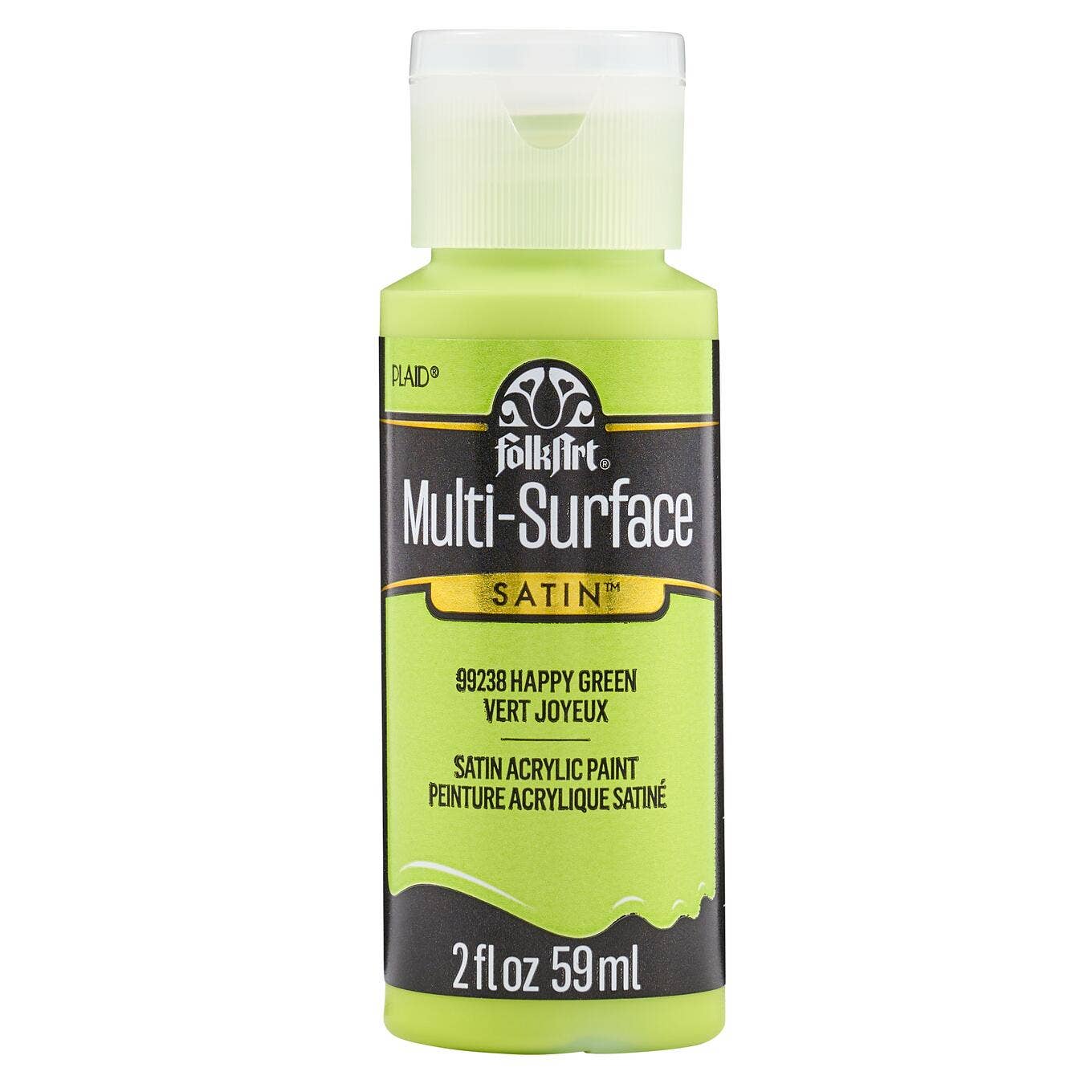 FolkArt ® Multi-Surface Satin Acrylic Paint - 2 oz: Happy Green