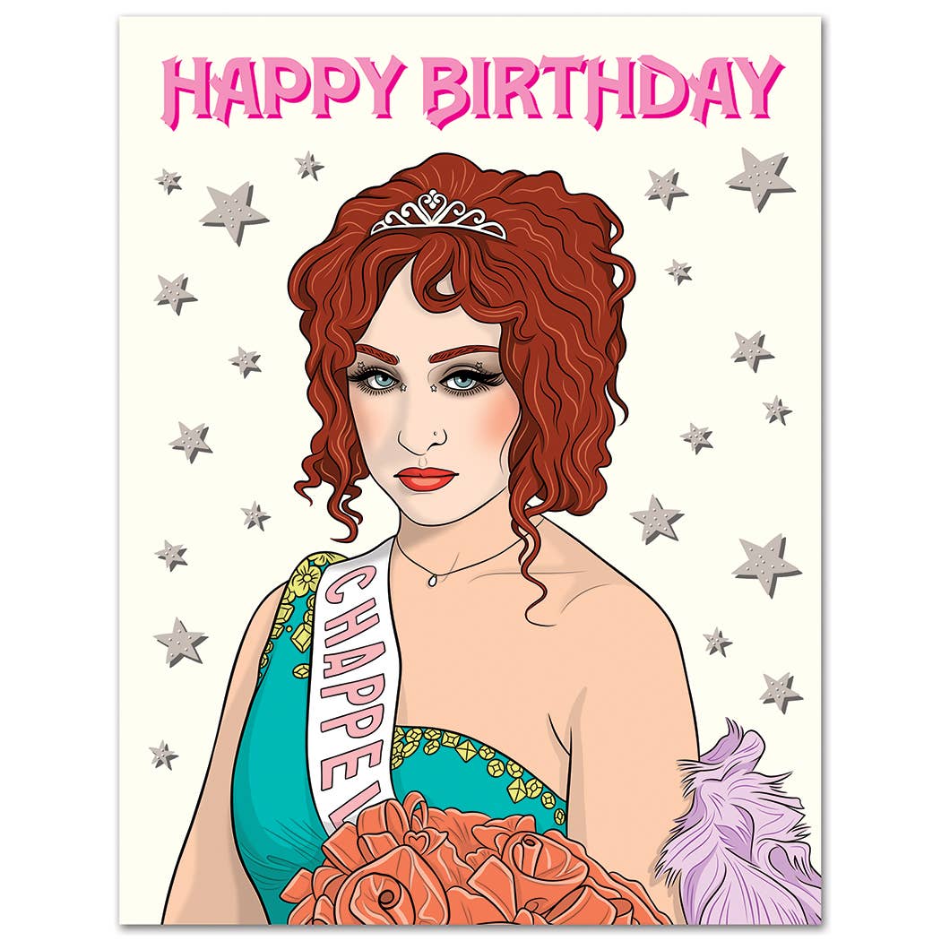 Chap Pink Pop Star Keep on Dancing Birthday Card