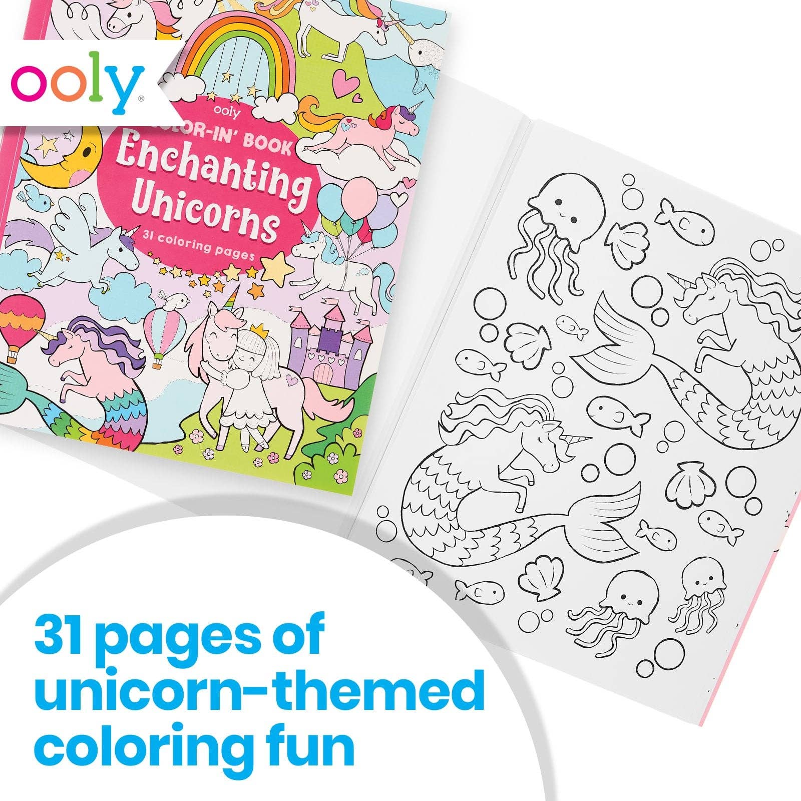 Color-in' Book - Enchanting Unicorns - 31 Pages