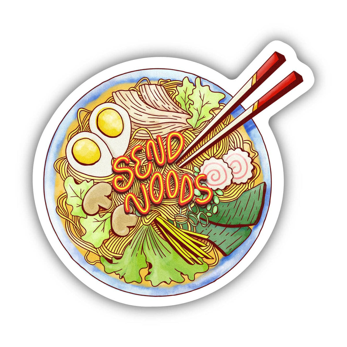 Send Noods Food Pun Sticker