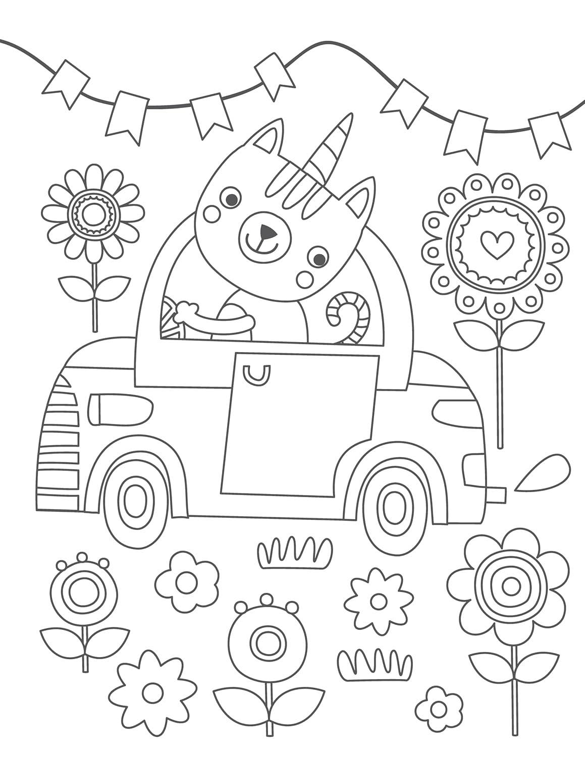 Silly Caticorns Coloring Book