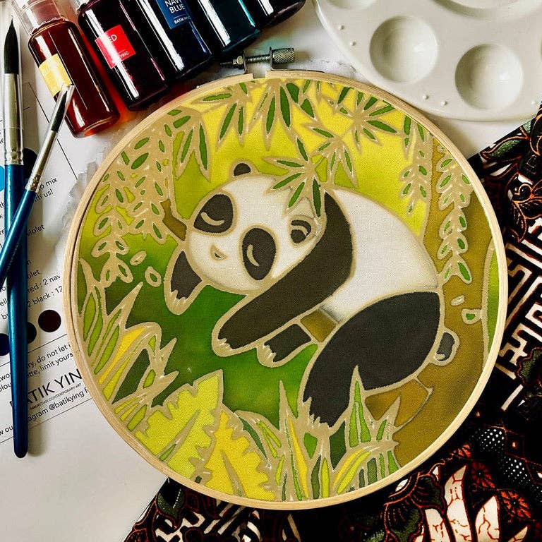 Sleepy Panda | Batik Craft Kit | Hand-Waxed DIY Art Kit UK: Batik Kit