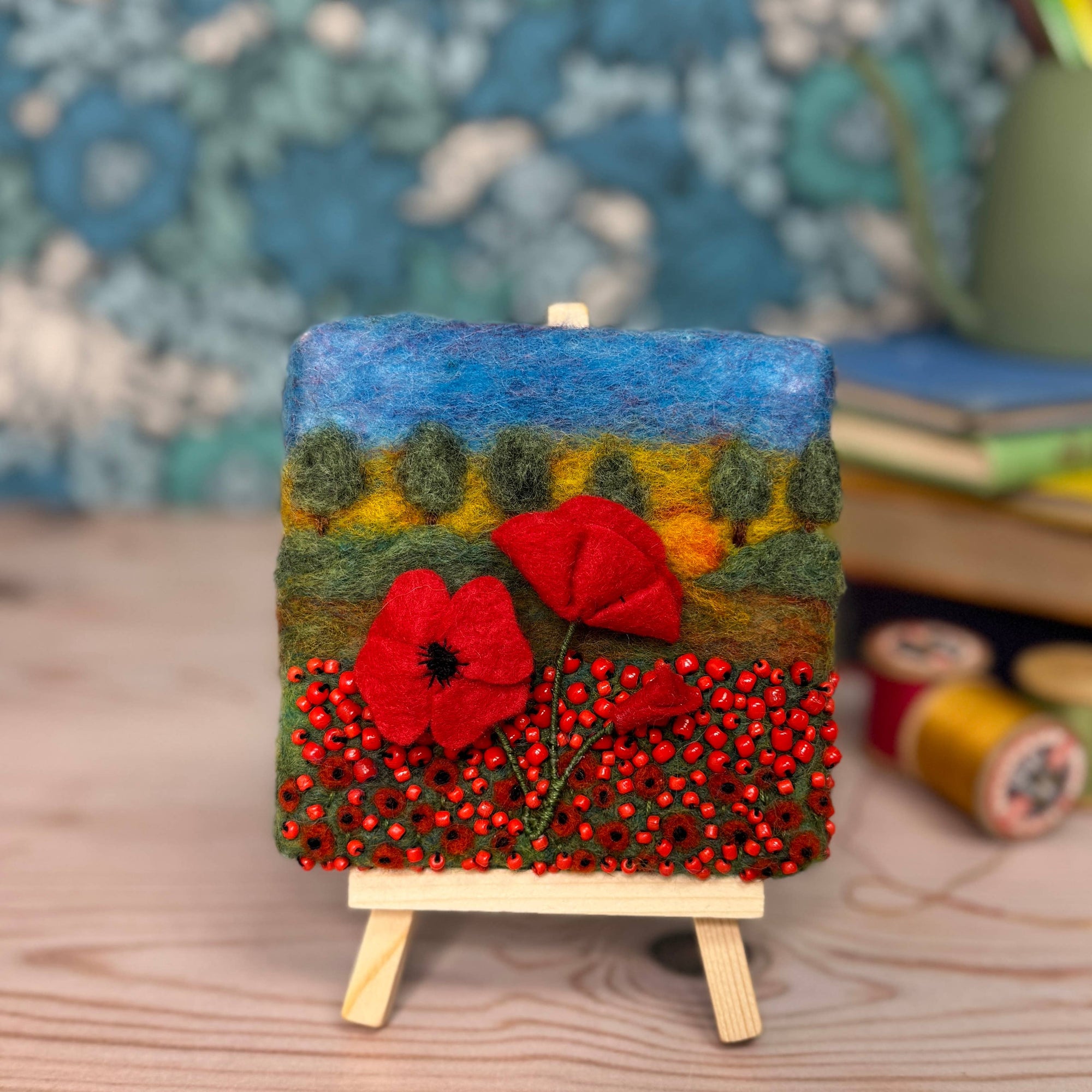 Mini Masterpiece: Poppies at Sunrise Needle Felt Kit